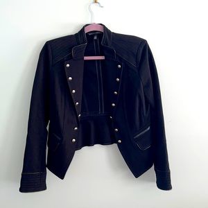 White House black market black cropped military jacket size 6